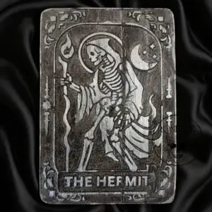 Metal Tarot Card - The Hermit - Pewter Art