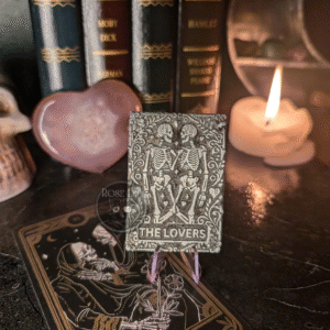 Metal Tarot Card - The Lovers - Pewter art