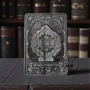 The Wheel of Fortune - Metal Tarot Card - Pewter Art