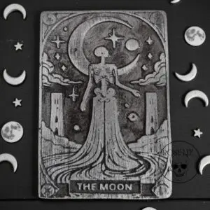 The Moon - Metal Tarot Card - Pewter Art