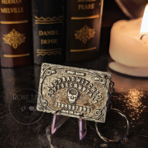 Unique Skull Spirit Board Keychain | Handcrafted Pewter Gothic Gift